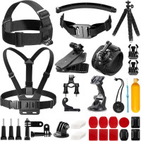 Універсальний Комплект Аксесуарів для Екшн-Камер (50+ в 1): Кріплення для GoPro, Akaso, DJI (Чорний)