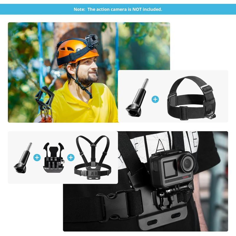 Універсальний Комплект Аксесуарів для Екшн-Камер (50+ в 1): Кріплення для GoPro, Akaso, DJI (Чорний)