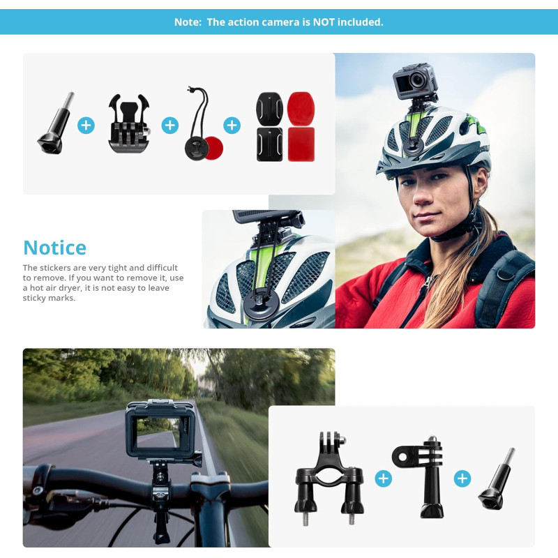 Універсальний Комплект Аксесуарів для Екшн-Камер (50+ в 1): Кріплення для GoPro, Akaso, DJI (Чорний)