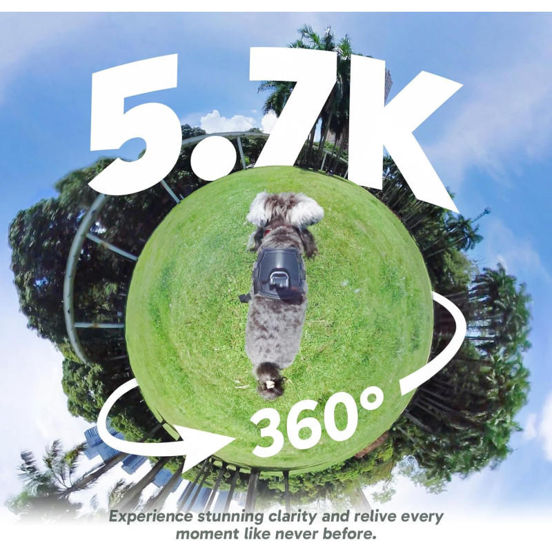 Akaso 360° Creator Set: Екшн-Камера 5.7K, Невидима Селфі-Палиця, AI-Відстеження (Сірий)