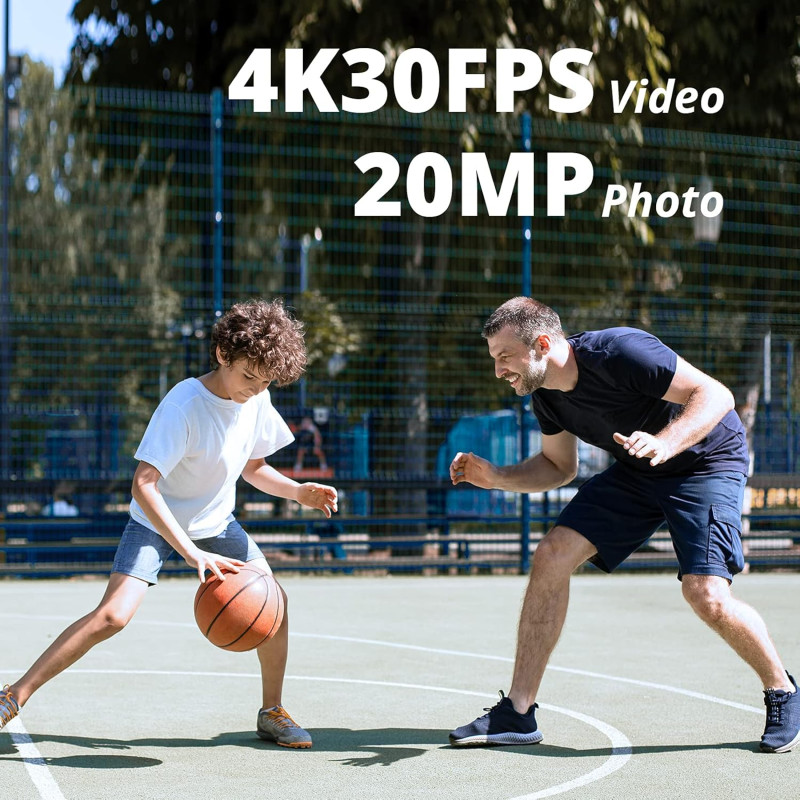 Екшн-Камера Akaso Brave 4 Pro 4K 20MP: Подвійний Екран, EIS Стабілізація, 170° Кут (Сірий)