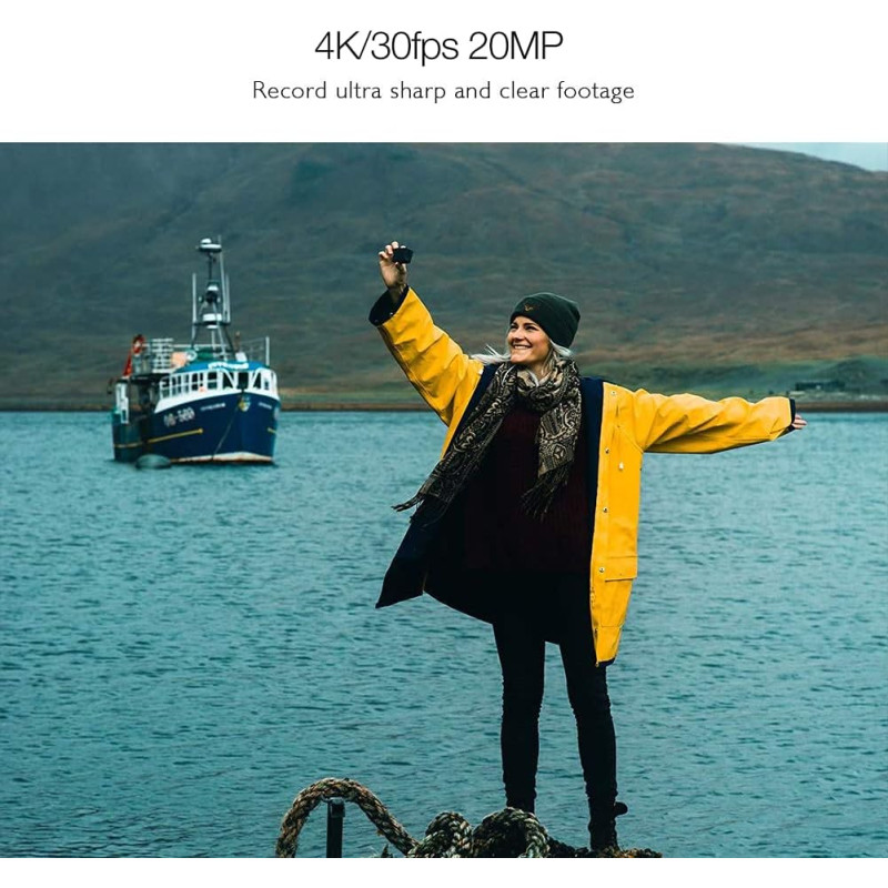 Екшн-Камера Akaso EK7000 Pro 4K 20MP: EIS, Сенсорний Екран, 40м Водонепроникність (Сірий)